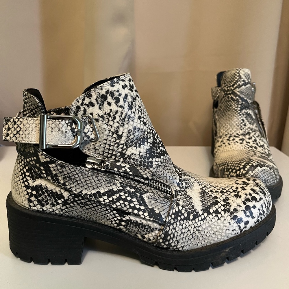Snake Print Booties